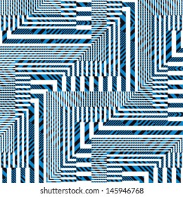 Abstract striped textured geometric seamless pattern. Vector.