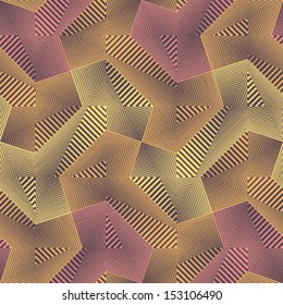 Abstract striped textured geometric seamless pattern. Vector.