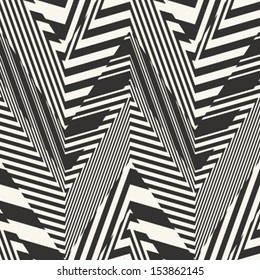 Abstract striped textured geometric seamless pattern. Vector.