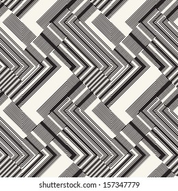 Abstract striped textured geometric seamless pattern. Vector.