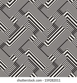 Abstract striped textured geometric seamless pattern. Vector.