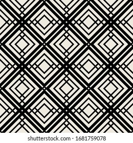 Abstract striped textured geometric seamless pattern. Vector simple monochrome modern ornament.