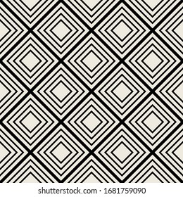 Abstract striped textured geometric seamless pattern. Vector simple monochrome modern ornament.