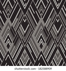 Abstract striped textured geometric seamless pattern. Vector.