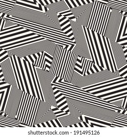Abstract striped textured geometric seamless pattern. Vector.
