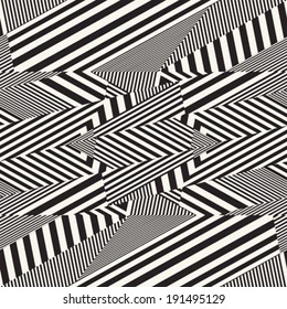 Abstract striped textured geometric seamless pattern. Vector.