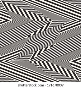 Abstract striped textured geometric seamless pattern. Vector.