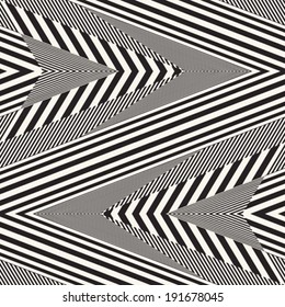 Abstract striped textured geometric seamless pattern. Vector.