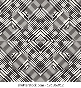 Abstract striped textured geometric seamless pattern. Vector.
