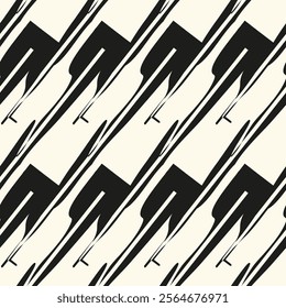 Abstract striped textured geometric seamless pattern. Vector.
