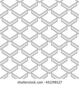 Abstract striped textured geometric seamless pattern. Vector.

