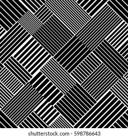 Abstract striped textured geometric seamless pattern. Vector.