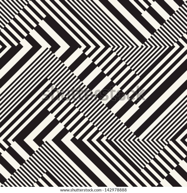 Abstract striped textured geometric seamless pattern. Vector.