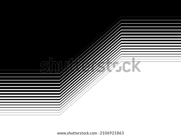 Abstract striped transition\
from straight broken lines from black to white. Modern vector\
background.
