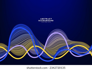 abstracto rayado con línea vibrante con el tema de la tecnología del patrón de ondas fondo de arte moderno para la plantilla del sitio web de publicidad plantilla,diseño de etiqueta de portada vector