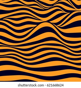 Abstract striped wavy background. Color curved lines. Vector illustration.