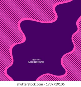 Resumen de líneas onduladas a rayas de fondo. Colores rosados y violetas. Composición de formas geométricas suaves. Aplicable a cubiertas, carteles, carteles, folletos, volantes, diseños de banners. Ilustración vectorial.