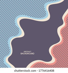 Abstract striped wavy lines background. Retro colors. Smooth geometric shapes composition. Applicable for covers, placards, posters, brochures, flyers, banner designs. Vector illustration.