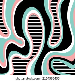 Abstract striped wavy  pattern. Vector Illustration.