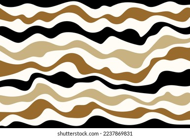 Abstract striped wavy pattern. Vector Illustration.