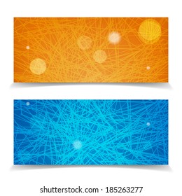 abstract striped website header or banner set