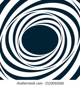 Abstract striped wireframe background with tunnel. Vector effect of acceleration, speed, motion and depth.