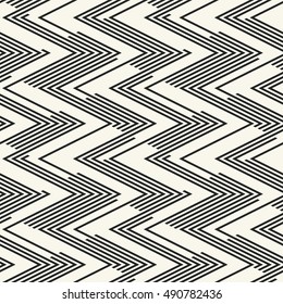 Abstract striped zigzag geometric motif. Seamless pattern.