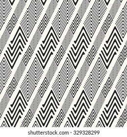 Abstract striped zigzag motif. Seamless pattern.