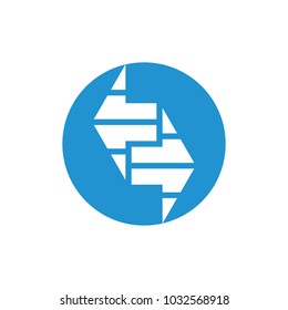 abstract stripes arrows negative space logo vector
