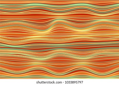 Abstract Stripes Background in Ethnic Style. Distorted Curved Lines. Wavy Illustration in Hipster Style. Colorful Abstract Background for Web Design, Wallpaper, Presentation or Your Project.