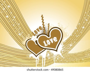 abstract stripes background with grungy romantic heart