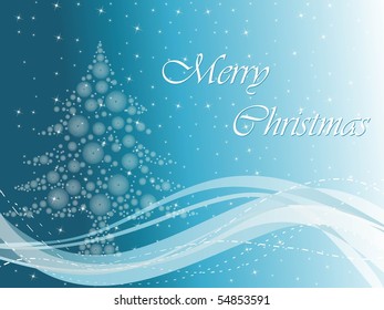 abstract stripes background with isolated xmas tree