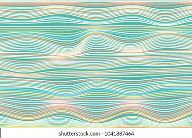Abstract Stripes Background in Pastel Color Design. Distorted Curved Lines. Wavy Illustration in Hipster Style. Colorful Abstract Background for Web Design, Wallpaper, Presentation or Your Project.