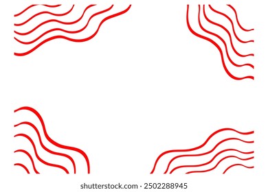 Fondo de rayas Abstractas en rojo y blanco con patrón de líneas onduladas. Diseño de Ilustración vectorial. Eps 10
