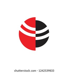 abstract stripes ball geometric logo 