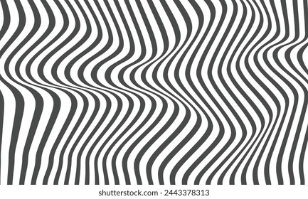 Abstract stripes black wave line background. Vector illustration