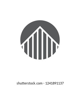 abstract stripes building circle logo 