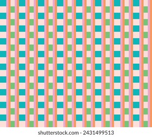 Abstract stripes and checkered geometric seamless pattern design