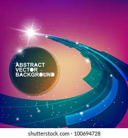 Abstract stripes, circle, dots - vector background