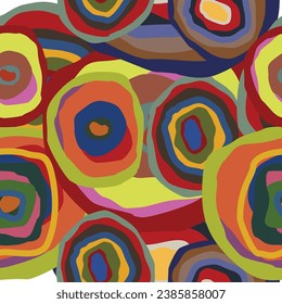 abstract stripes circles paint colorful seamless background vector 