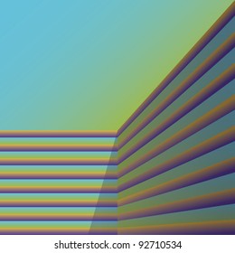 abstract stripes in a corner - illustration