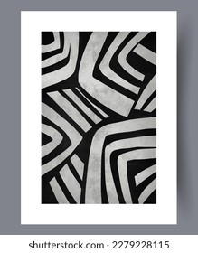 Abstract stripes creative modernism wall art print. Wall artwork for interior design. Printable minimal abstract stripes poster. Contemporary decorative background with modernism.