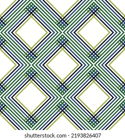 Abstrakte Streifen Geometrische Quadrate Nahtlose Vektormuster Innendesign Trendy Fashion Colors Perfekt für Allover Stoffdruck oder Tapete Grüne Töne