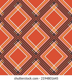 Abstract Stripes Geometric Squares Seamless Vector Pattern Interior Style Design Trendy Fashion Colors Perfect for Allover Fabric Print or Wall Paper Coral Gray Tones