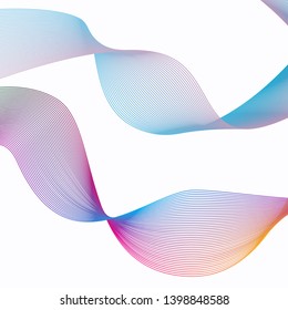 Abstract stripes gradient wave line art