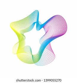 Abstract stripes gradient wave line art
