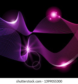 Abstract stripes gradient wave line art