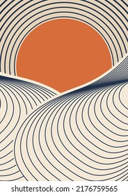 Abstrakte Streifen, Landschaftshintergrund - Illustration.