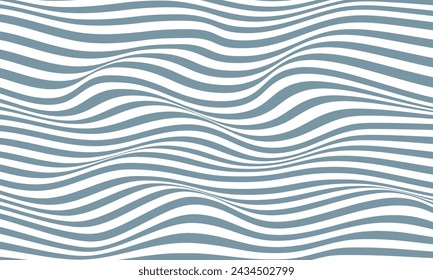 Abstrakte Streifen optische Kunst Wellenlinien Hintergrund. Vektorgrafik