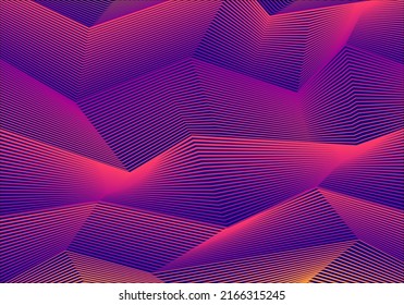 Abstract stripes optical art zigzag lines pattern vibrant color background. Vector illustration